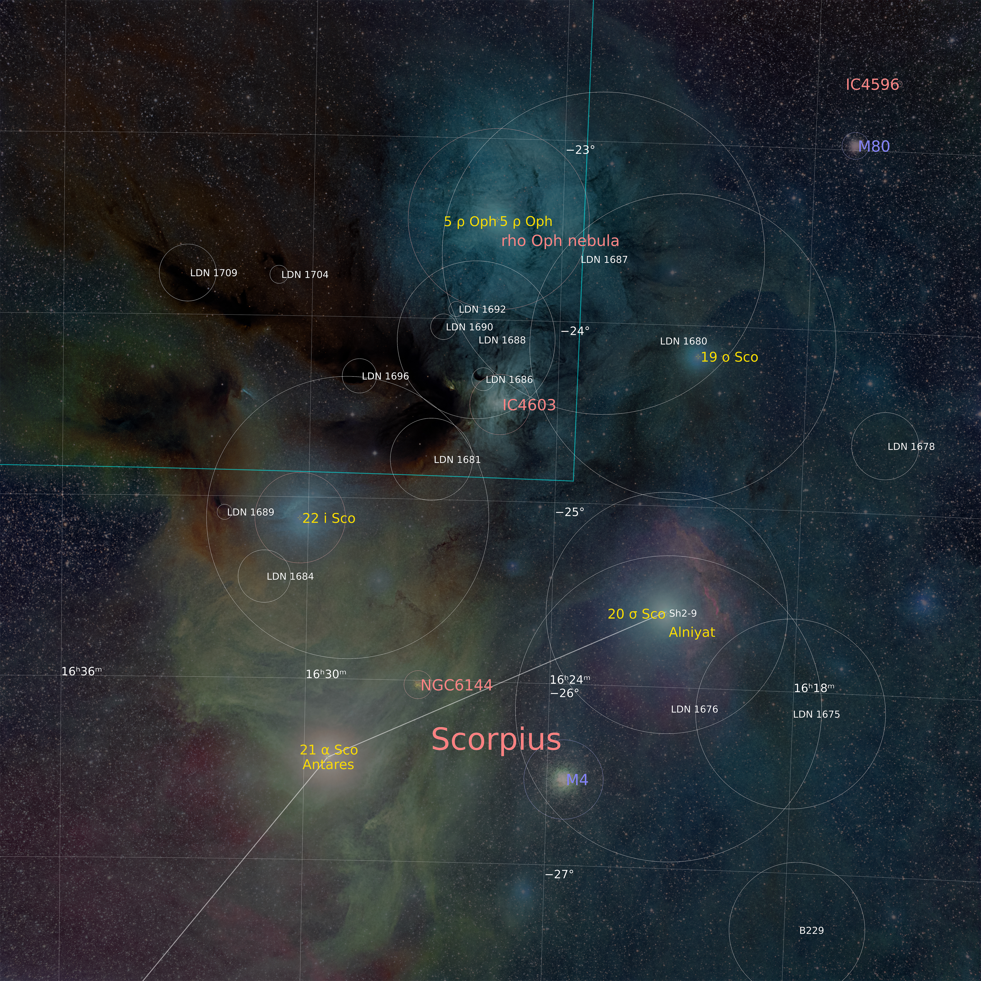 20220507 Rho Ophiuchi LRGB annotated